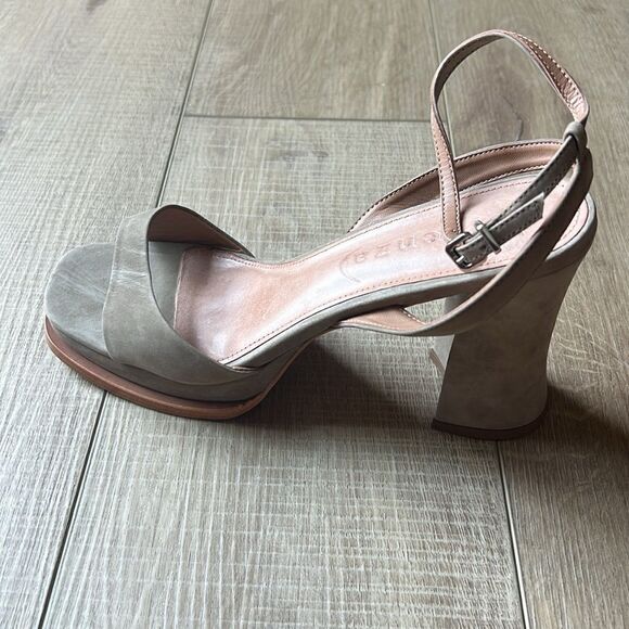 New ANTHROPOLOGIE x Vicenza Strappy Platform Heels Color Taupe US 9 - Picture 7 of 9